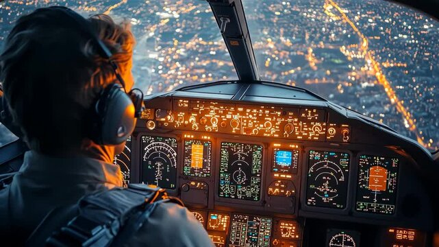 The pilot is flying the plane.