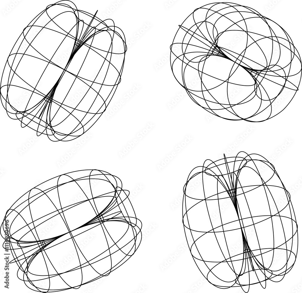 Poster wireframe lined shapes. perspective mesh, 3d grid. low poly geometric elements. retro futuristic des