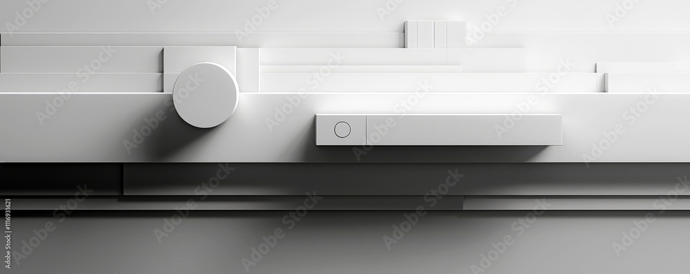 Poster abstract minimalist composition in monochrome with geometric shapes and lines