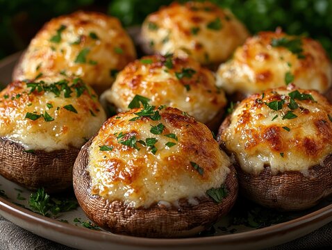 Delicious stuffed mushrooms recipe home kitchen food warm atmosphere close-up culinary delight for home cooks
