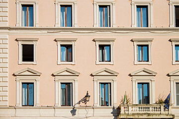 Fototapeta premium Old building's facade in Navona Square (Piazza Navona). Rome, Italy, 2017