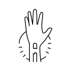 Obraz premium broken arm fracture injury line icon vector. broken arm fracture injury sign. isolated contour symbol black illustration
