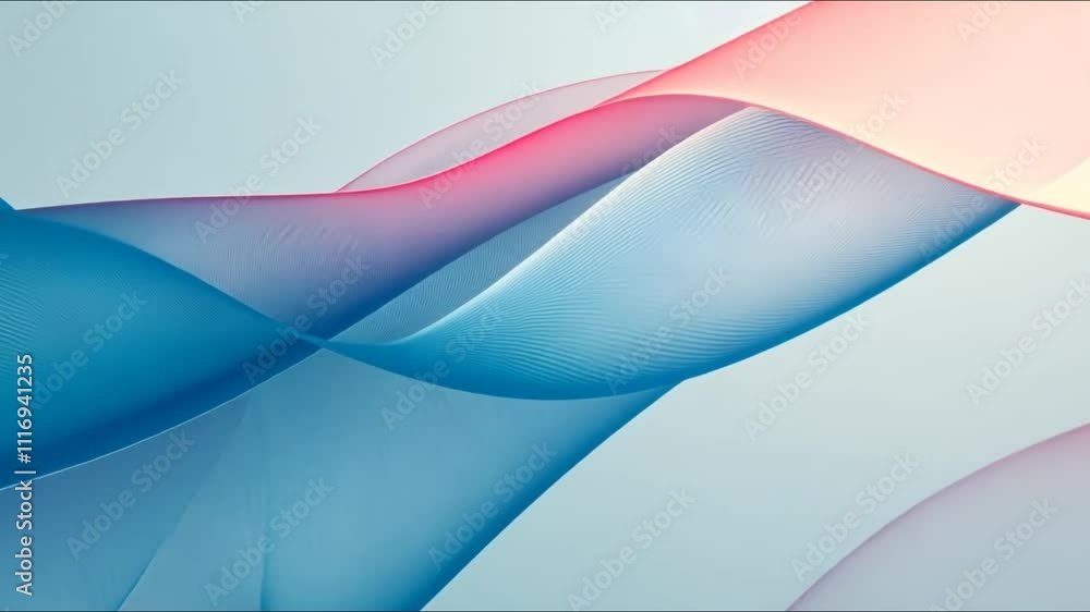 Poster colorful flowing waves create a serene and dynamic visual display in a tranquil environment
