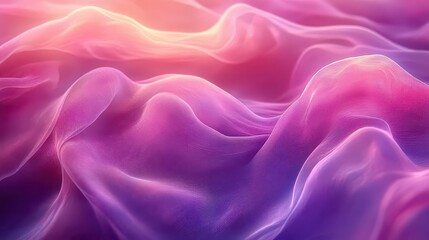 Fototapeta premium Abstract flowing fabric in soft pink and purple hues.