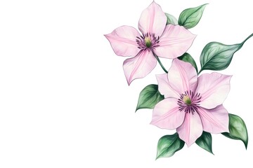 Obraz premium Watercolor Flower, Painting on canvas, Illustration Retro set with different daisy flowers. Colorful vector illustration isolated on white background in vintage style flower, watercolor, vector, pink,