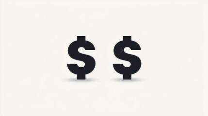 Black and white minimalistic dollar sign icon with a clean aesthetic