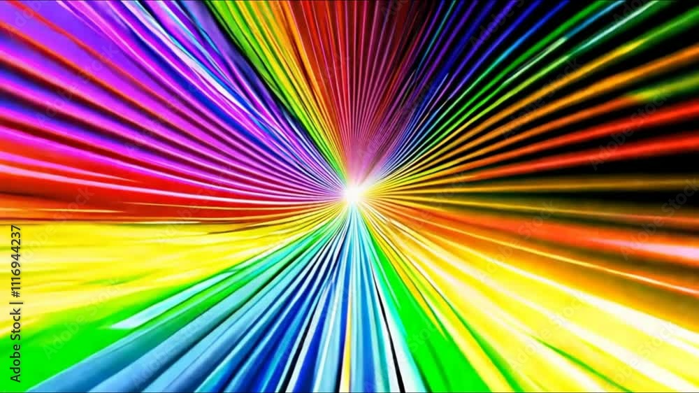 Poster colorful light rays radiating in a mesmerizing pattern creating a vibrant visual experience