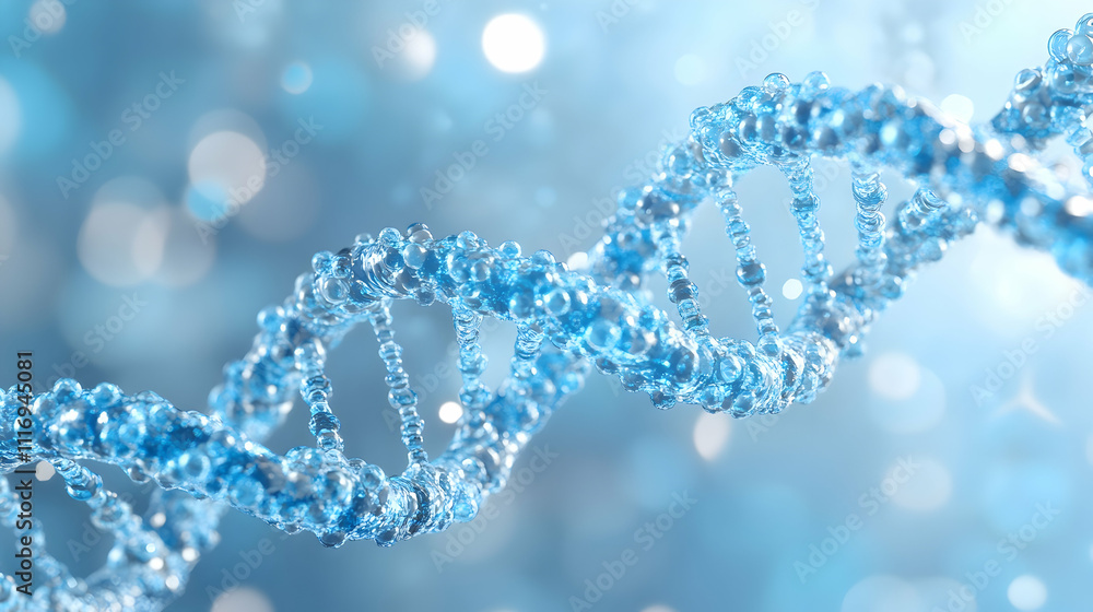 Poster abstract 3d rendering of a dna double helix.