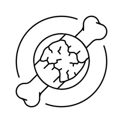 bone healing fracture injury line icon vector. bone healing fracture injury sign. isolated contour symbol black illustration