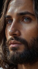 Obraz premium Graceful Portrait of Jesus Christ - Depicting peace, compassion, and divine presence
