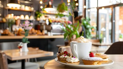 Indulge in gourmet desserts and coffee at a cozy urban  experience in the heart of the city
