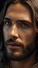 Graceful Portrait of Jesus Christ - Depicting peace, compassion, and divine presence