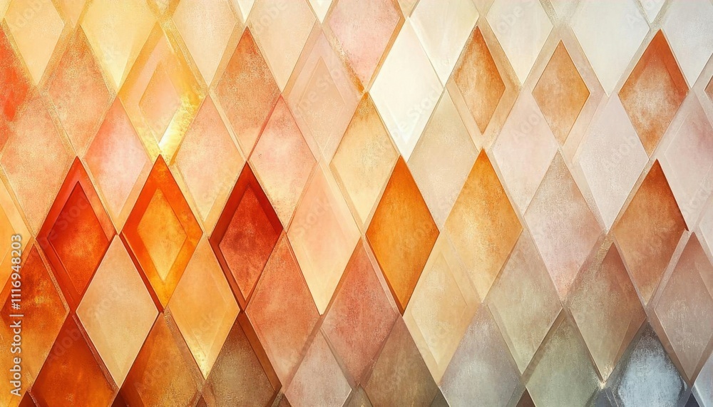Poster a textured pattern of colorful diamond shapes creating a modern aesthetic.