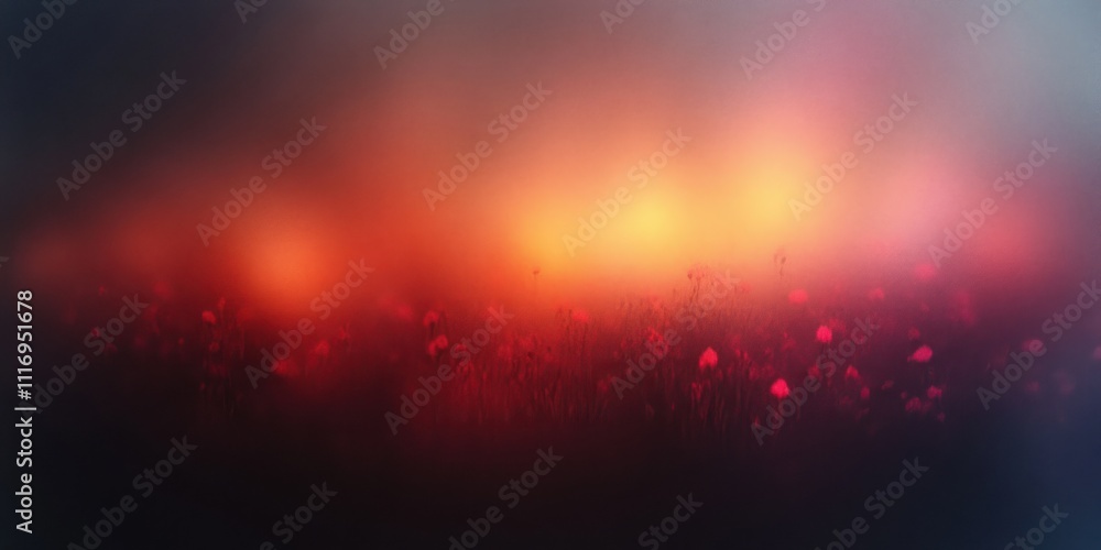 Poster abstract warm gradient background with black orange grey bokeh soft focus light texture and grainy n