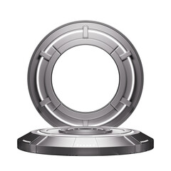 Naklejka premium 3D rendering of science fiction technology space stand