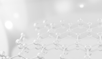 Science cosmetic, 3D Collagen serum and vitamin hyaluronic acid skin care solutions with cosmetic advertising background.