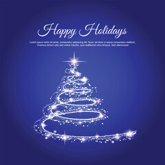 Christmas tree card, Glow Christmas tree card, Christmas tree with light star