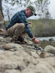 A Man Rock Hounding Adventure on Tieton River in Mount Rainier National Park