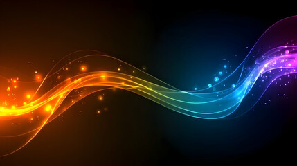 Naklejka premium Abstract glowing wave background with vibrant colors and sparkles.