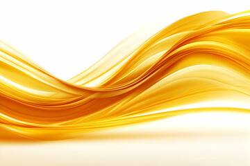 Obraz premium Abstract golden wave flowing on white background.