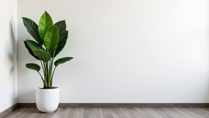 Bright Modern Wall and One Stylish Plant Decor