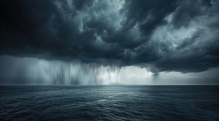 Fototapeta premium Dark Storm Clouds Over a Moody Sea