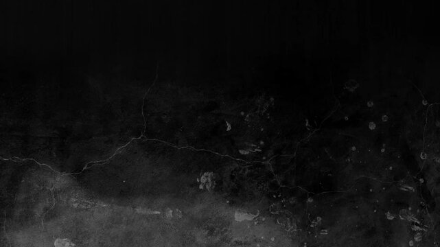 BW Dark Cement grunge background Abstract grainy texture grunge background 4K camera shutter slide effect transition video with shake turbulence. backdrop loop animation with cracks, scuffs, stains.