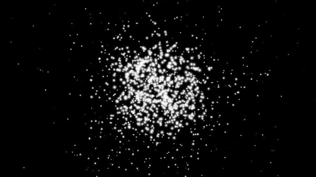 4K animation of small microscopic sphere particles substance motion moving randomly expanding from its core to spreading outside  
