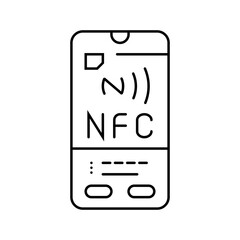 enabled phone nfc technology line icon vector. enabled phone nfc technology sign. isolated contour symbol black illustration