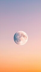 Obraz premium Pastel sky astronomy. Moon in a pastel sky at sunset.