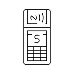 payment terminal nfc technology line icon vector. payment terminal nfc technology sign. isolated contour symbol black illustration