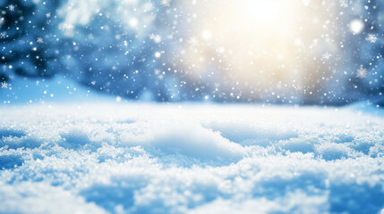 Naklejka premium Serene Winter Snowscape Under Sunlight