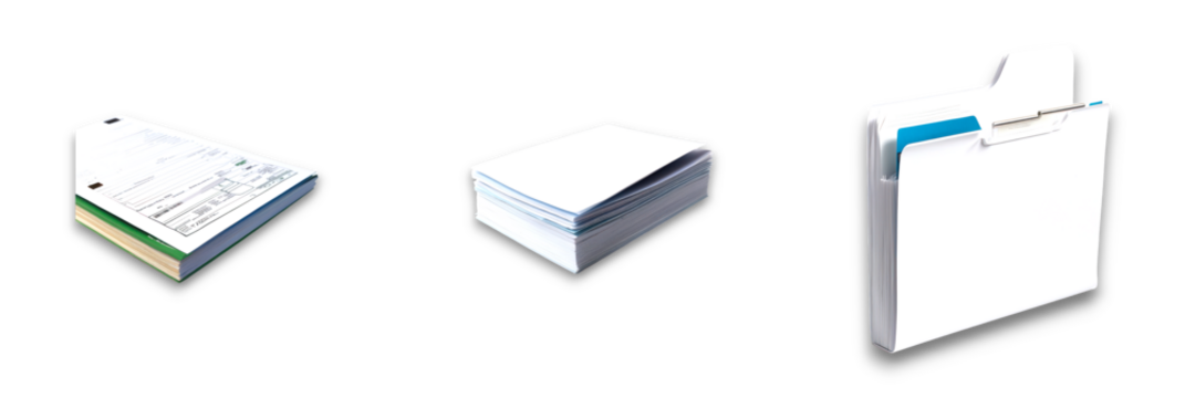 Isolated papers and pen on transparent background, suitable for office use