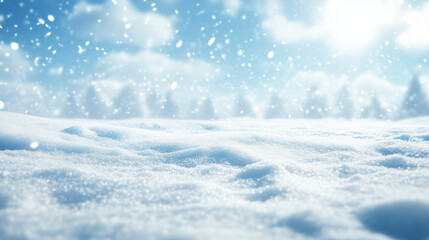 Serene Winter Snowscape Under Sunlight