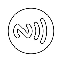 mark nfc technology line icon vector. mark nfc technology sign. isolated contour symbol black illustration