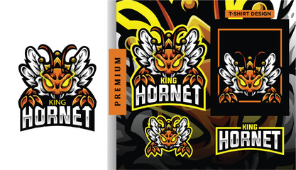 Obraz premium King Hornet T-Shirt Design - Bold and Fierce Branding