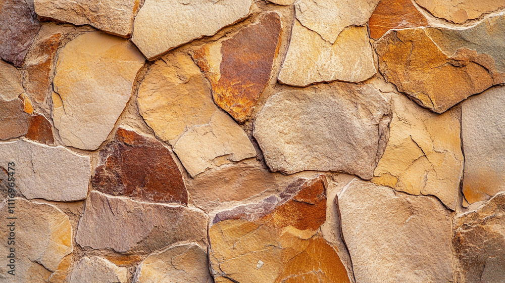 Aufkleber textured stone wall displaying earthy tones and natural patterns in a rustic environment