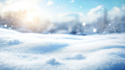 Serene Winter Snowscape Under Sunlight
