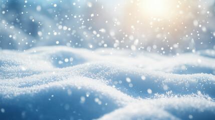 Serene Winter Snowscape Under Sunlight