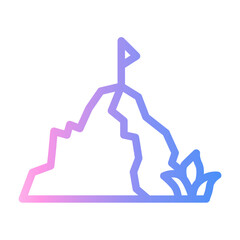 hiking Line Gradient Icon