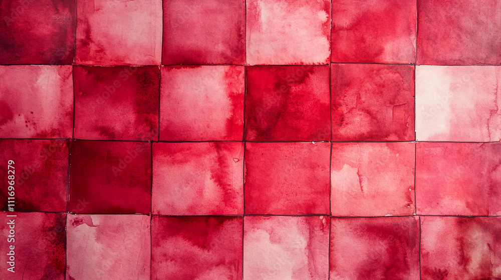 Poster abstract red watercolor pattern showcasing various shades and textures on a canvas