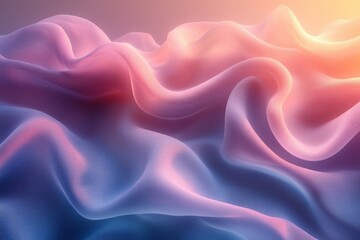 Obraz premium Abstract Geometric Pastel Wave Background Frame with Soft Light Blue Pink and White Curved Shapes and Textures