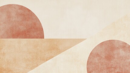 Abstract geometric shapes, muted tones, warm colors, minimalist design.