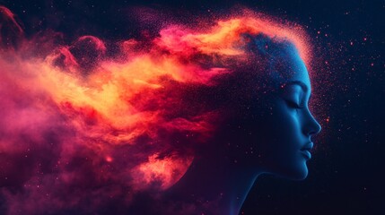 state of mind background concept, 3d illustration with copy space
