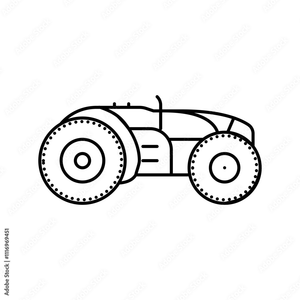 Poster autonomous tractor robot harvests line icon vector. autonomous tractor robot harvests sign. isolated