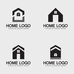 Home logo icon vector illustration design template.Home and house logo design vector, logo , architecture and building, design property , stay at home estate Business logo.