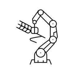 robotic arm crops robot harvests line icon vector. robotic arm crops robot harvests sign. isolated contour symbol black illustration