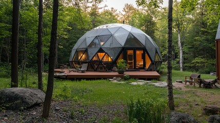 Modern sustainable geodesic dome home
