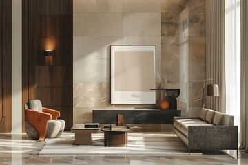 Minimalist Modern Living Room with Neutral Tones