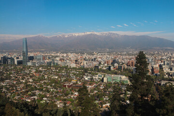 Vista aérea de Santiago no Chile
